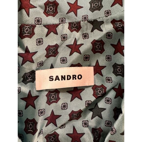 Sandro Vanille Printed Shirt Size 2 Medium - Picture 8 of 10